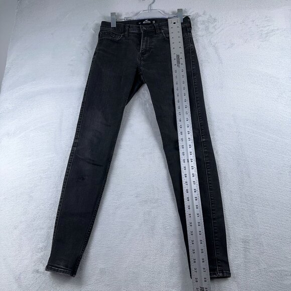 Hollister Super Skinny Jeans Womens Size W29X32L Advanced Stretch Mid Rise Black - Picture 12 of 13